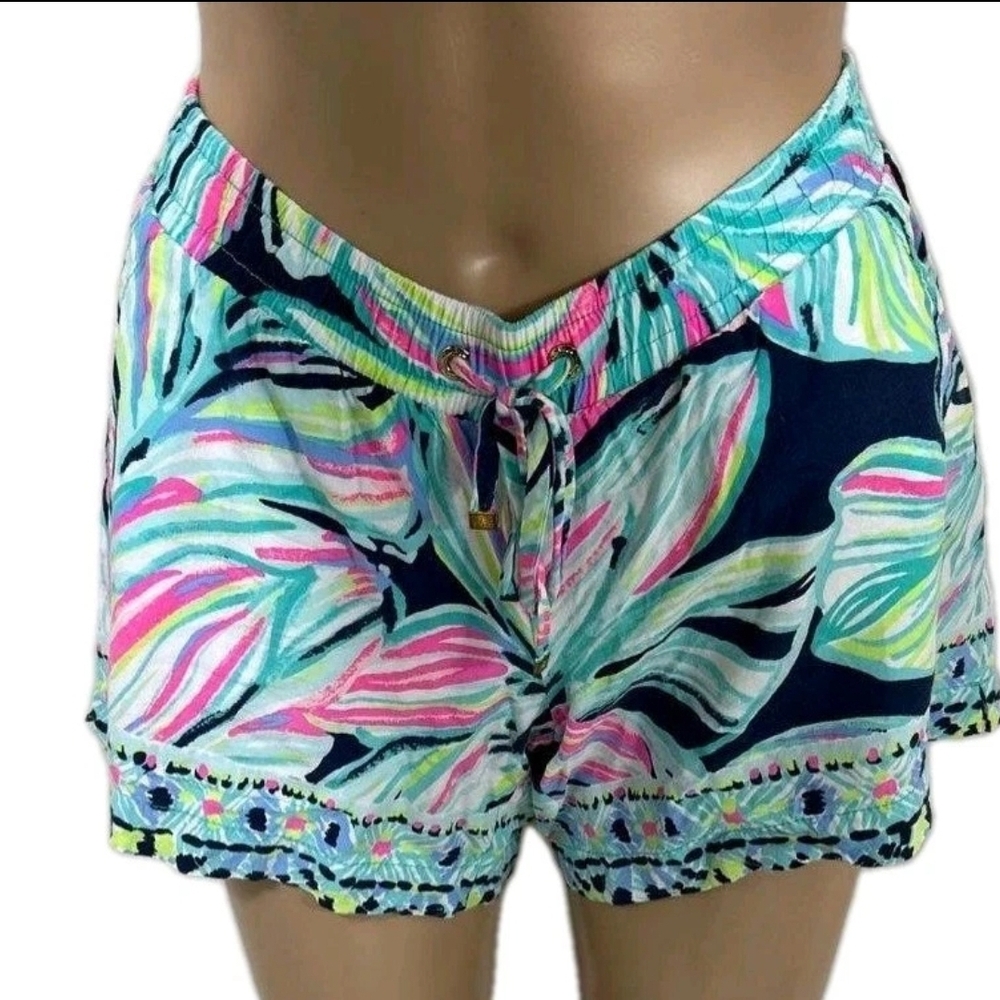 Lilly Pulitzer Katia High Tide Dancing Lady Flowery Colorful Floral Print Shorts
